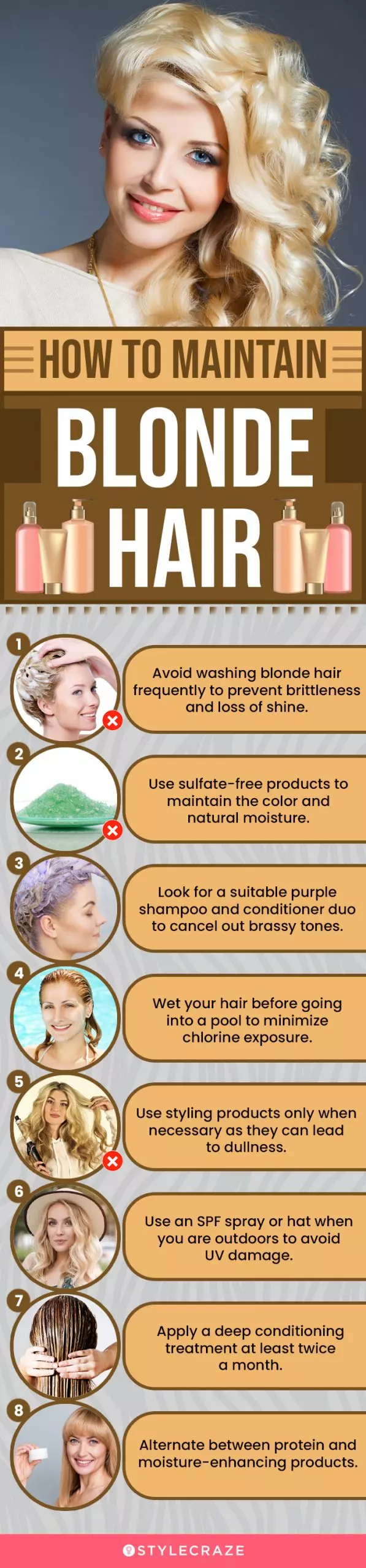 How To Maintain Blonde Hair (infographic)