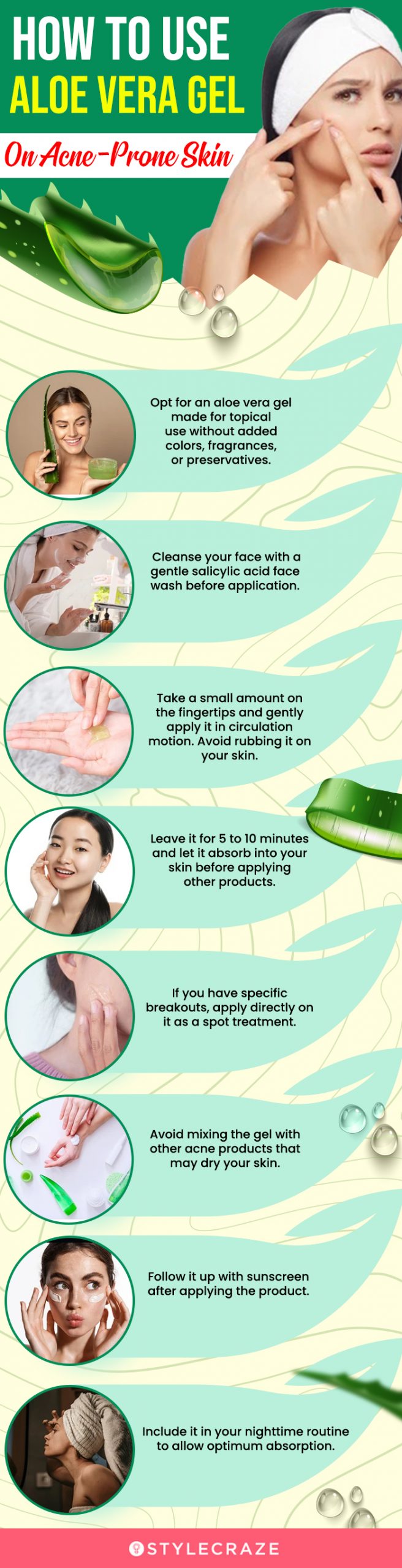 How To Use Aloe Vera Gel On Acne-Prone Skin (infographic)