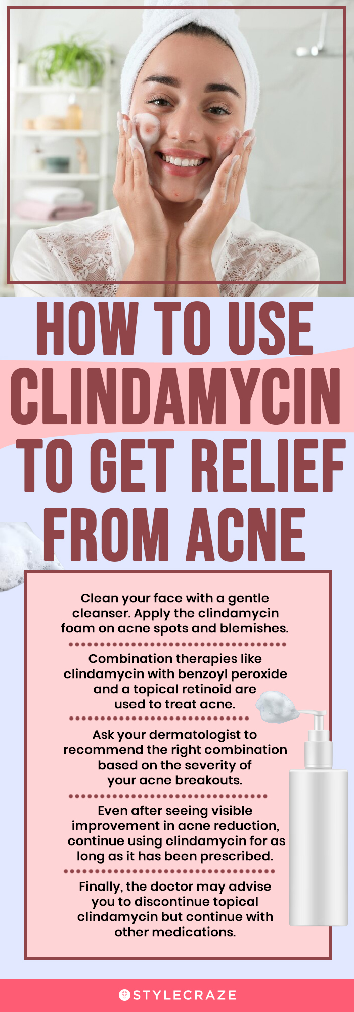 how to use clindamycin for acne (infographic)