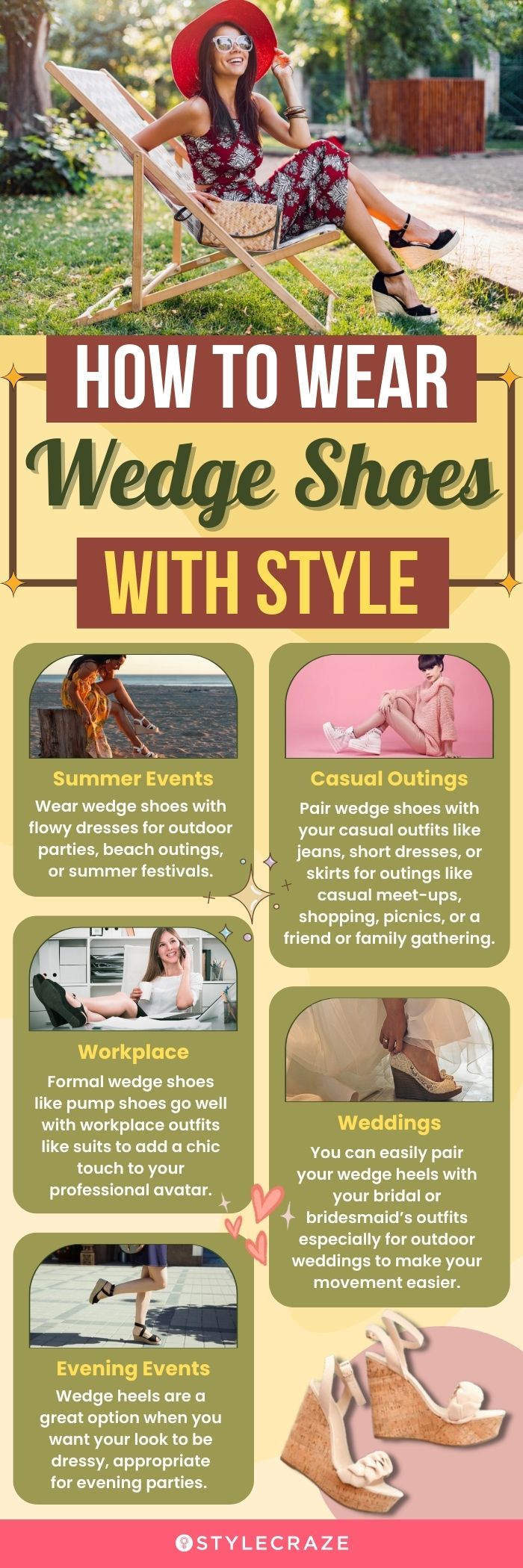 How To Wear Wedge Shoes With Style (infographic)