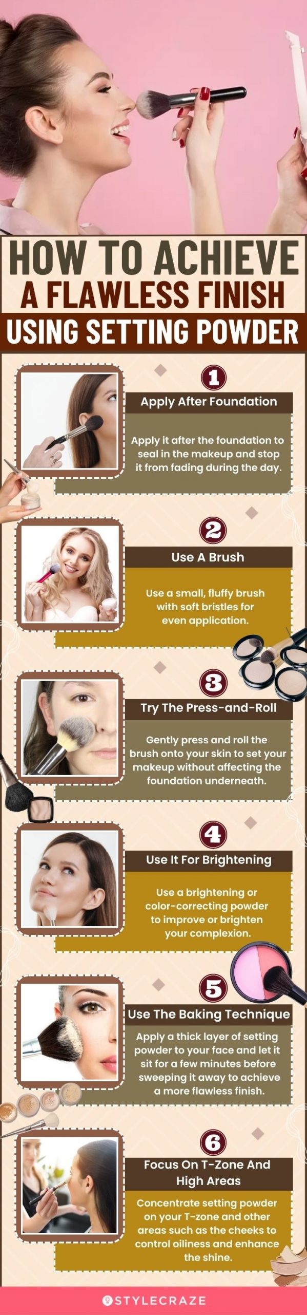 How To Achieve A Flawless Finish Using A Setting Powder (infographic)