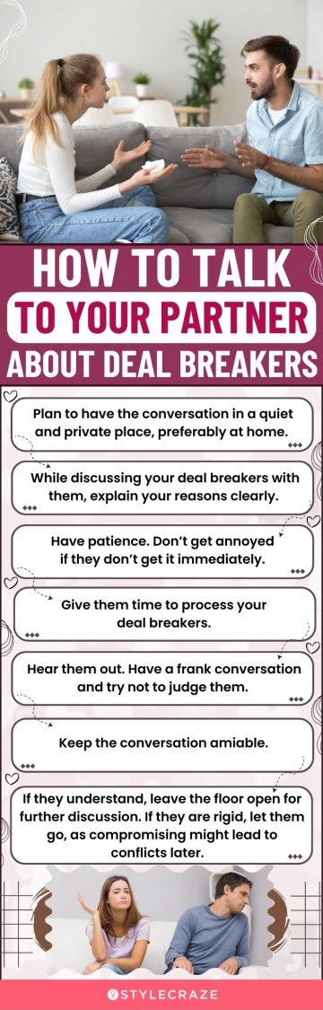 how to talk to your partner about deal breakers (infographic)