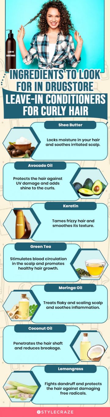 Ingredients To Look For In Drugstore Leave-In Conditioners For Curly Hair (infographic)