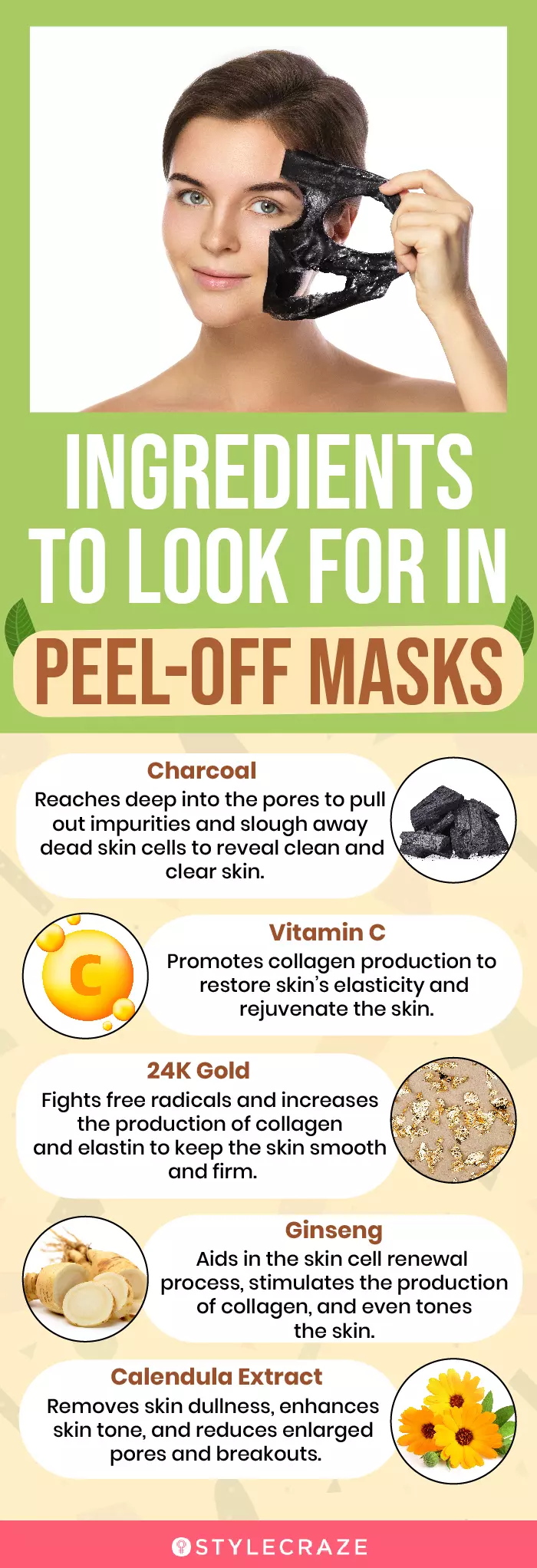 Ingredients To Look For In Peel-Off Masks (infographic)