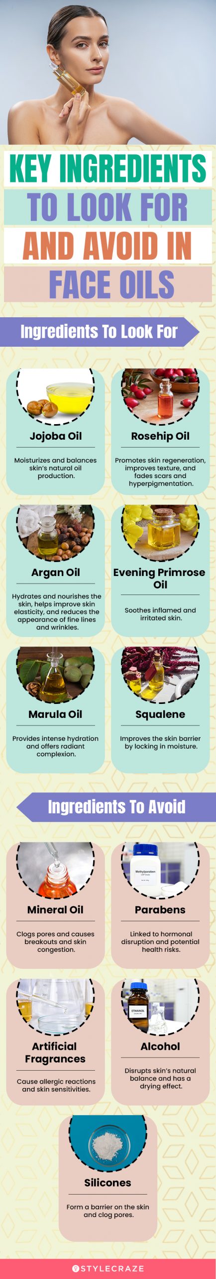 Key Ingredients To Look For And Avoid In Face Oils (infographic)