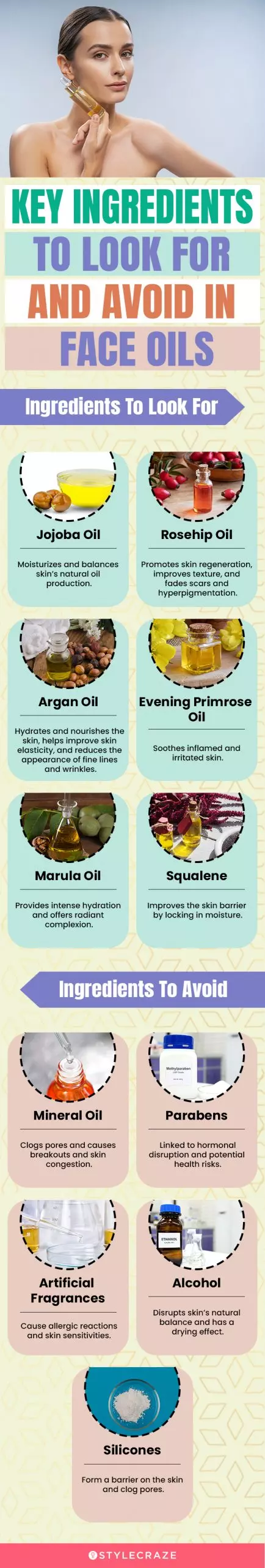 Key Ingredients To Look For And Avoid In Face Oils (infographic)