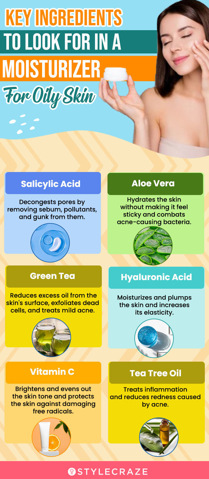 Key Ingredients To Look For In A Moisturizer For Oily Skin (infographic)