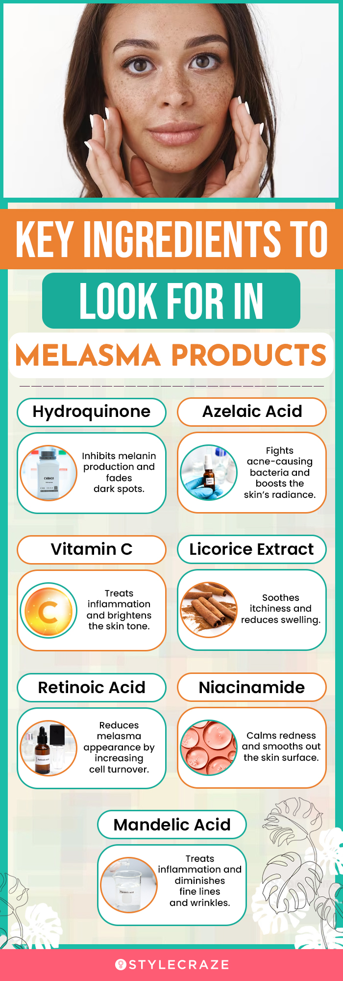 Key Ingredients To Look For In Melasma Products (infographic)