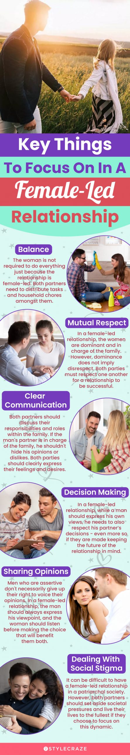 key things to focus on in a female led relationship (infographic)