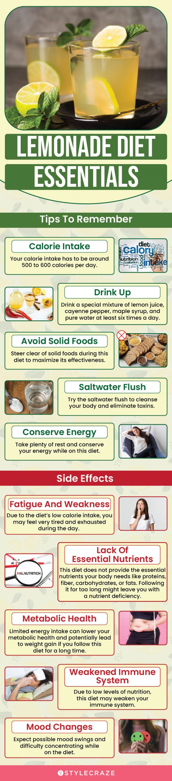 lemonade diet essentials (infographic)