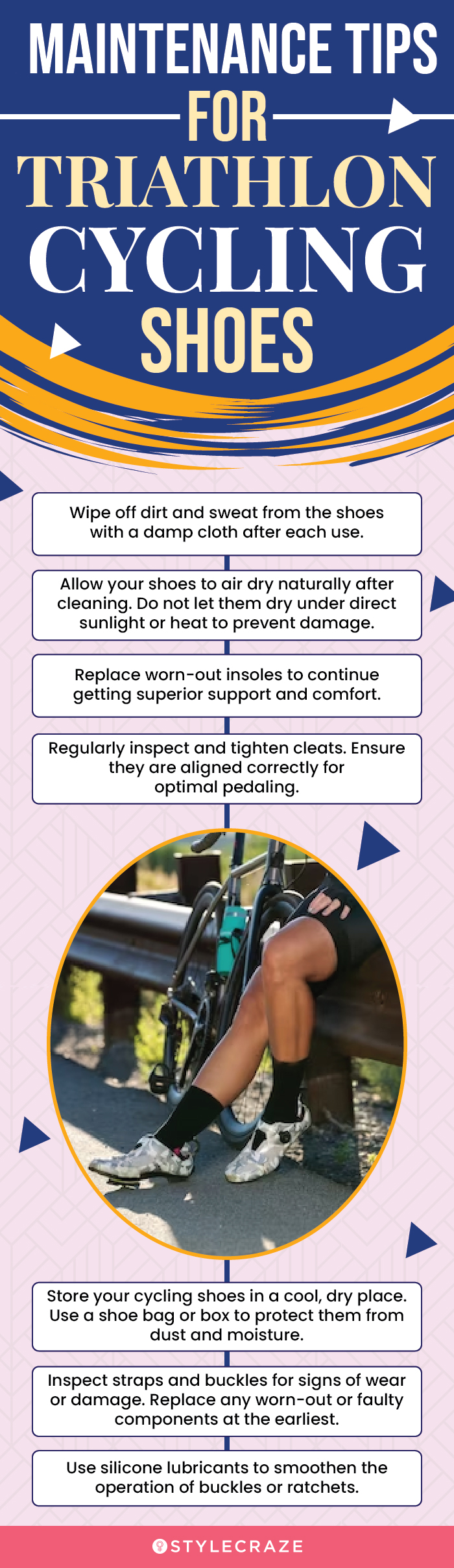 Maintenance Tips For Triathlon Cycling Shoes (infographic)