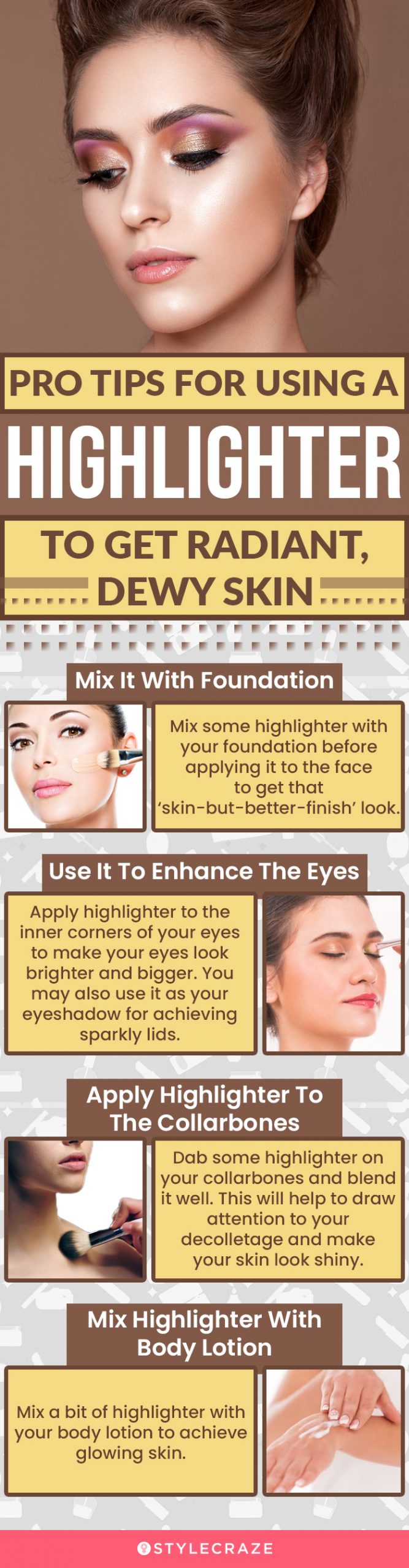 Pro Tips For Using Highlighter To Get Radiant, Dewy Skin (infographic)