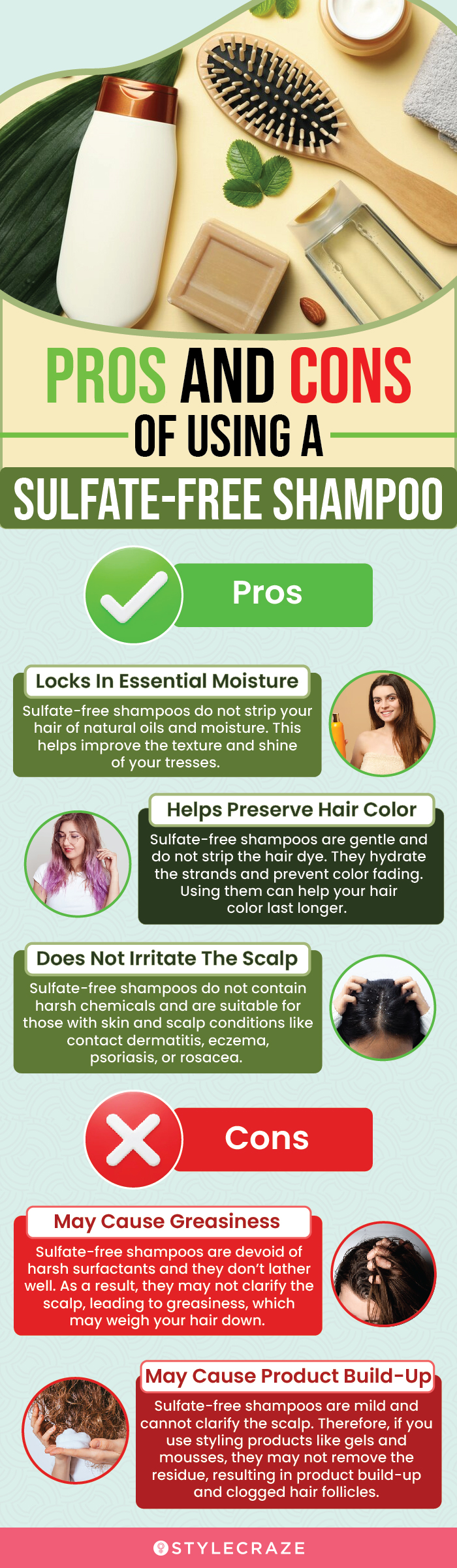 pros and cons of using a sulfate-free shampoo (infographic)