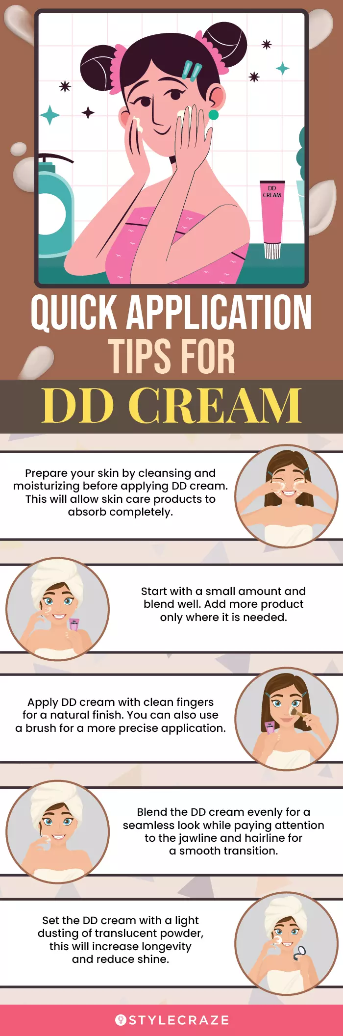 Quick Application Tips For DD Cream (infographic)