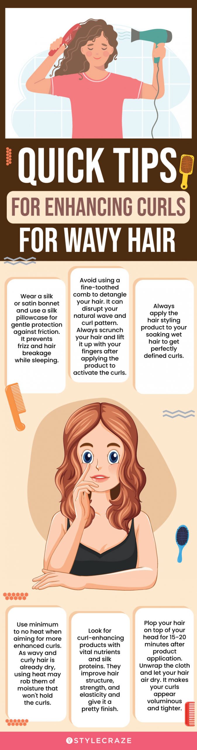 Quick Tips For Enhancing Curls For Wavy Hair(infographic)