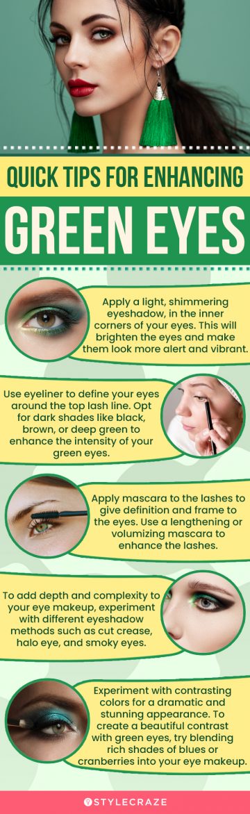 Quick Tips For Enhancing Green Eyes (infographic)