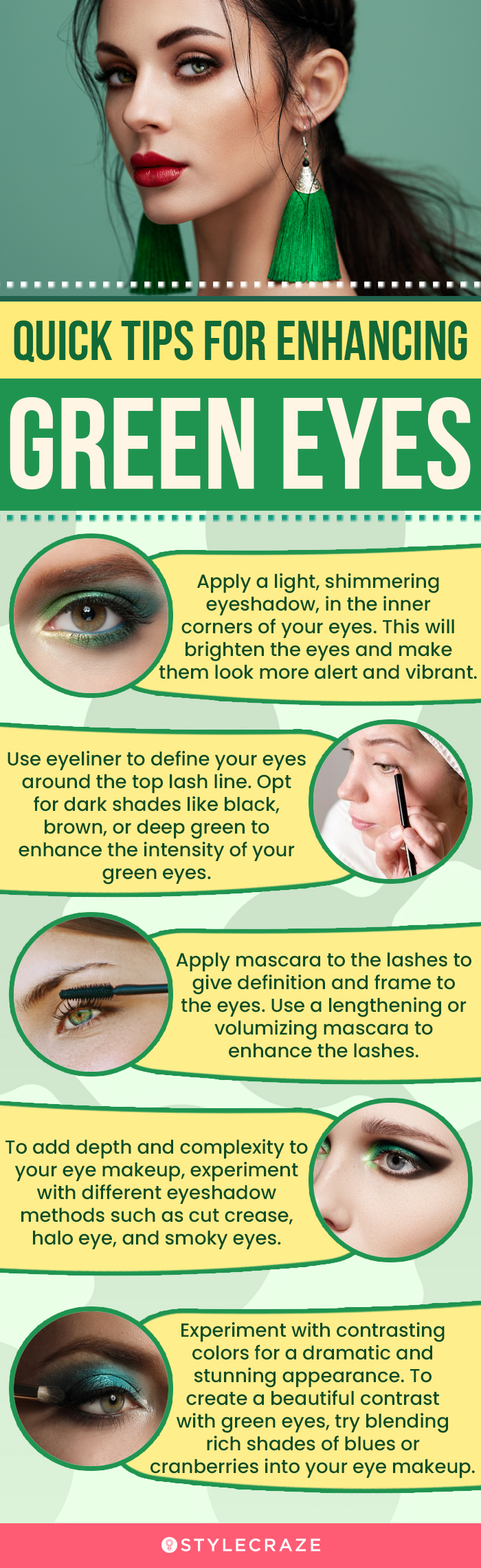 Quick Tips For Enhancing Green Eyes (infographic)