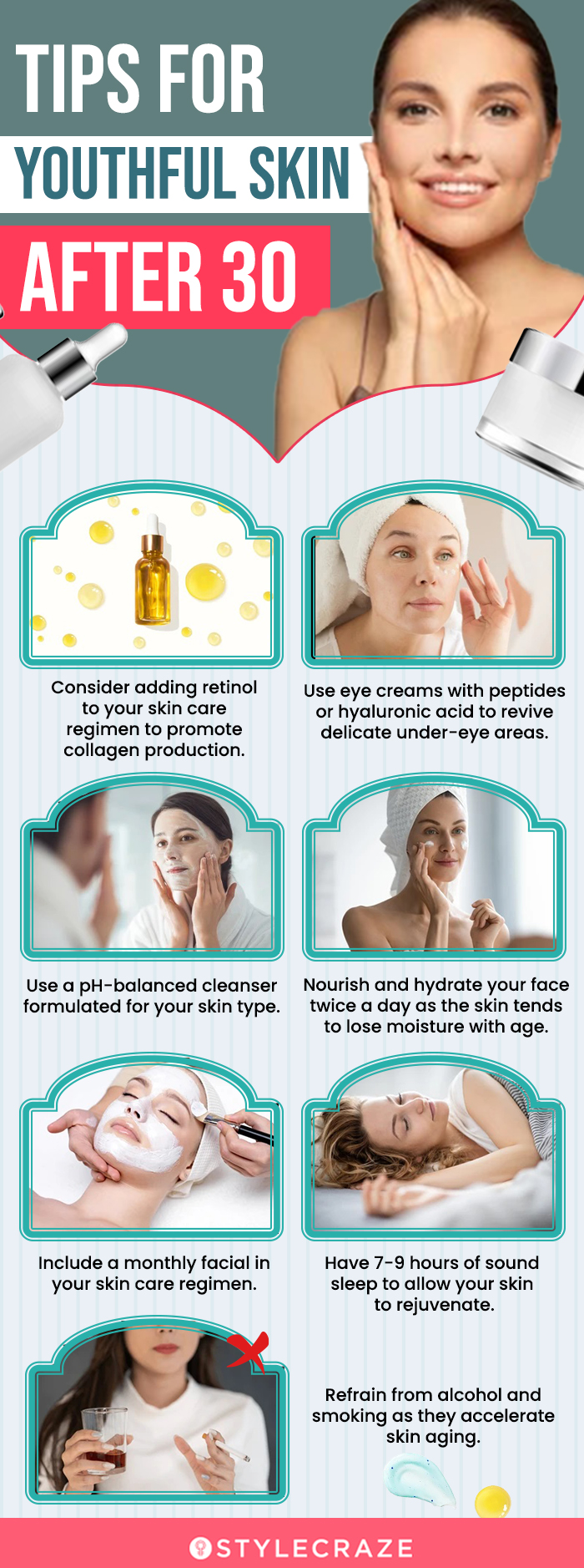 Tips For Youthful Skin After 30(infographic)