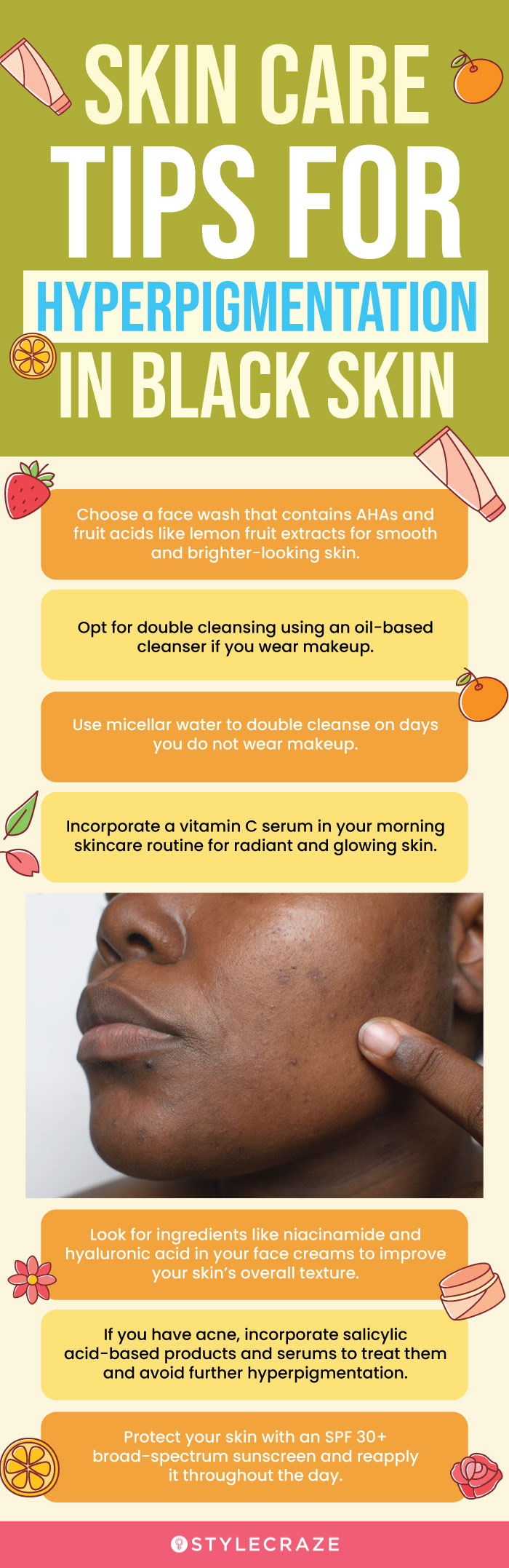 Skin Care Tips For Hyperpigmentation In Black Skin (infographic)