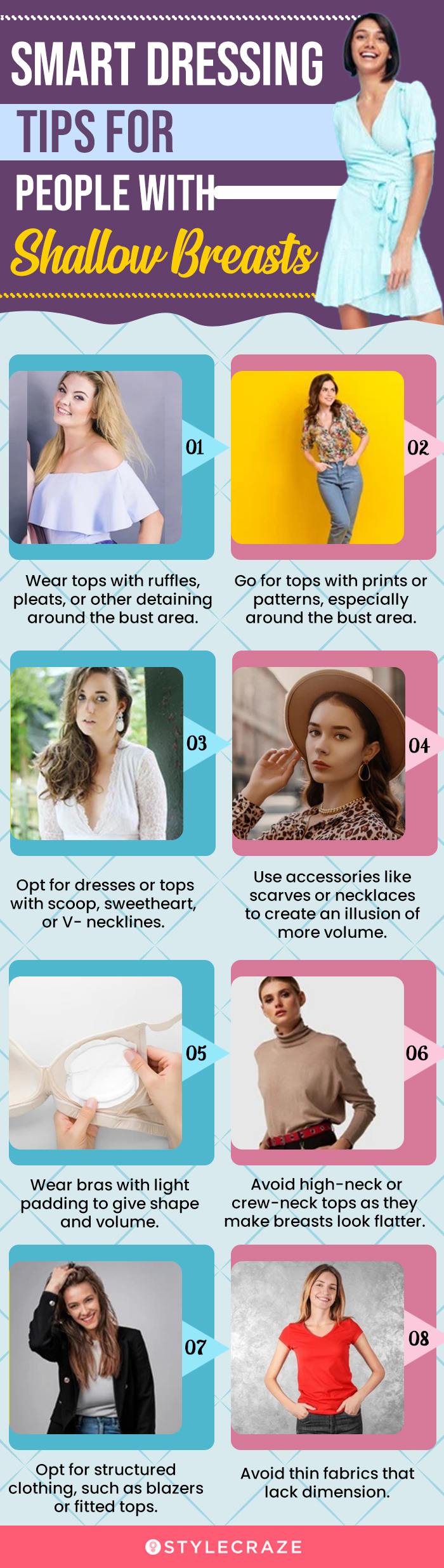Smart Dressing Tips For People With Shallow Breasts (infographic)