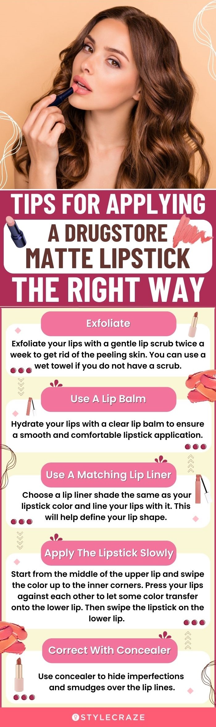 Tips For Applying A Drugstore Matte Lipstick The Right Way (infographic)