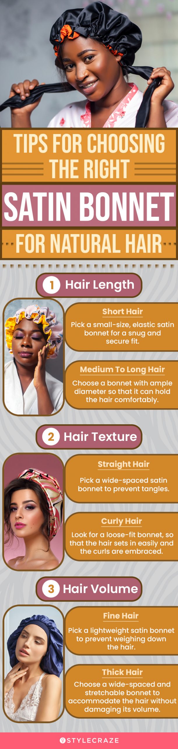 Tips For Choosing The Right Satin Bonnet For Natural Hair (infographic)