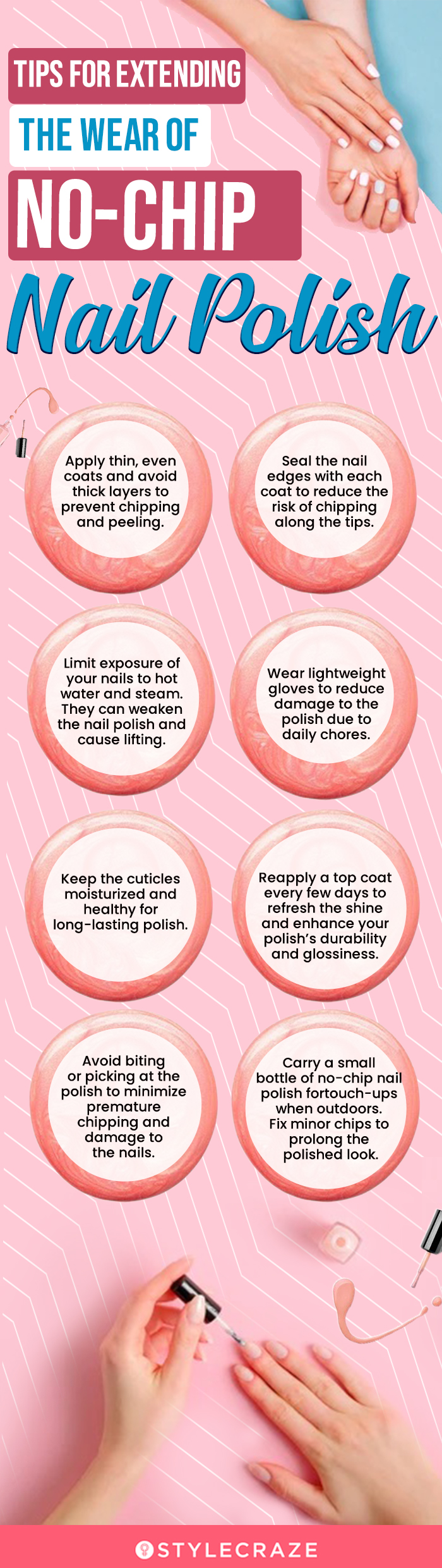 Tips For Extending The Wear Of No-Chip Nail Polish (infographic)