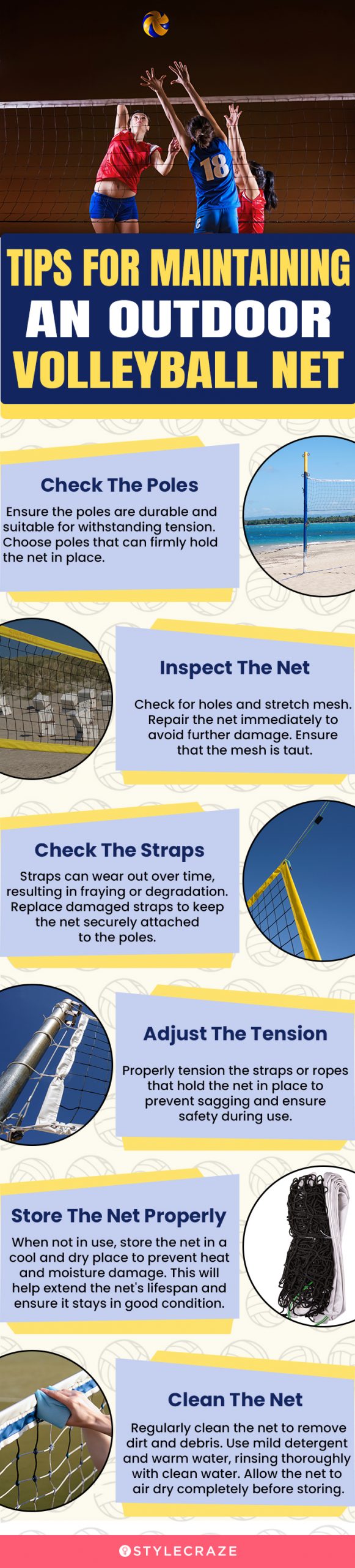 Tips For Maintaining An Outdoor Volleyball Net (infographic)