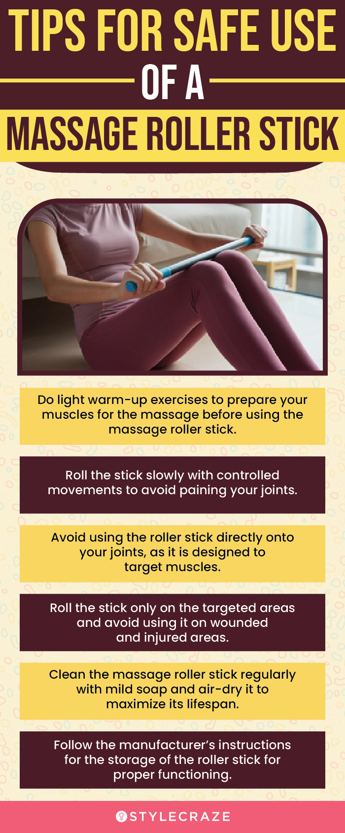 Tips For Safe Use Of A Massage Roller Stick (infographic)