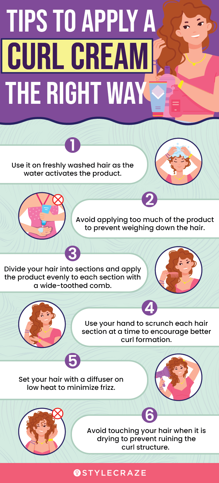 Tips To Apply A Curl Cream (infographic)
