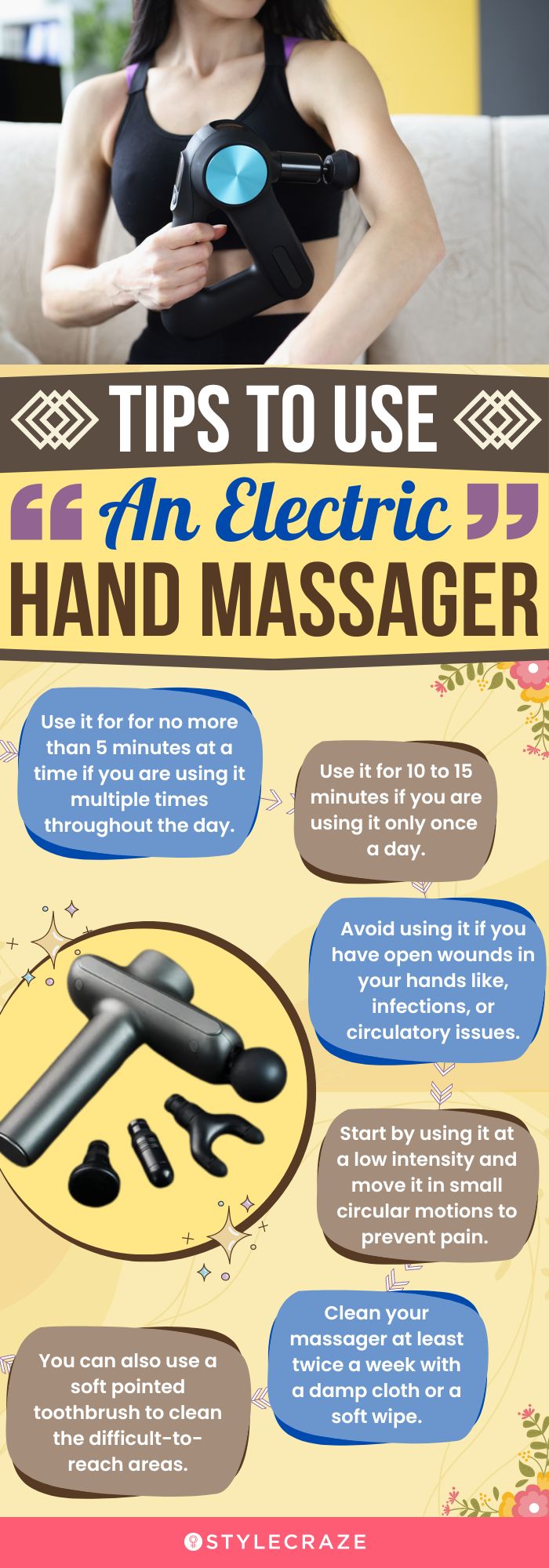 Tips To Use An Electric Hand Massager (infographic)