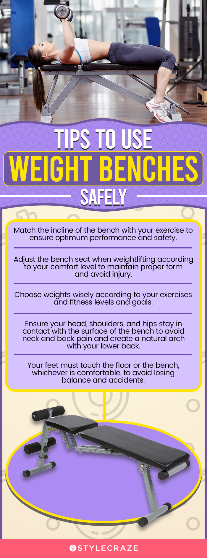 Tips To Use Weight Benches Safely (infographic)