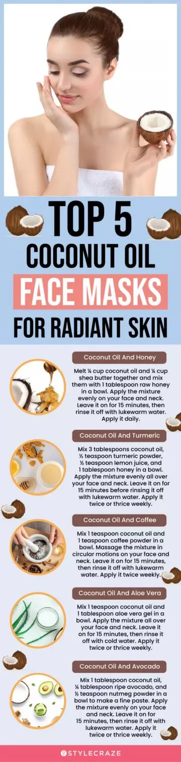 top 5 coconut oil face masks for radiant skin (infographic)