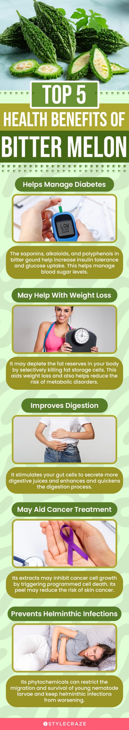 top 5 health benefits of bitter melon (infographic)