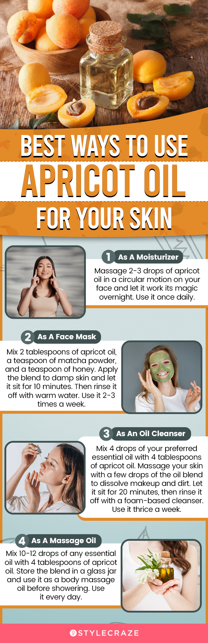 using apricot oil for your skin (infographic)