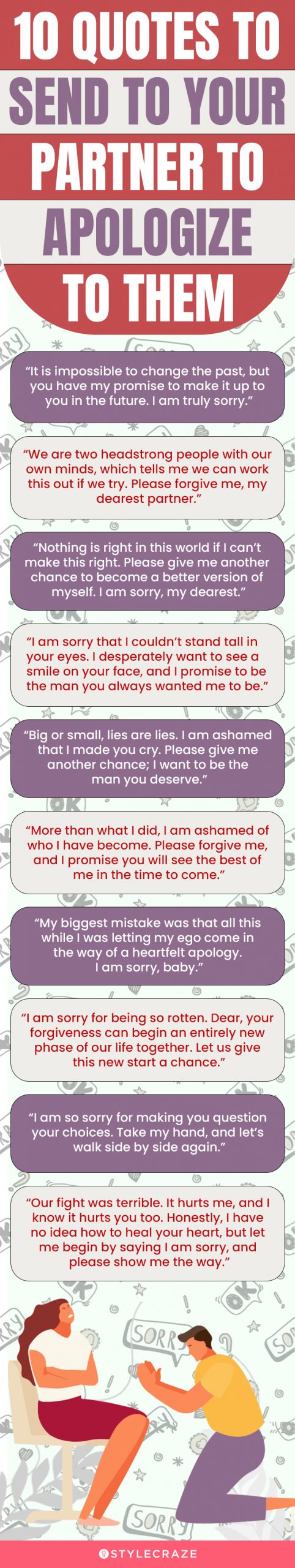 10 quotes to send to your partner to apologize to them (infographic)