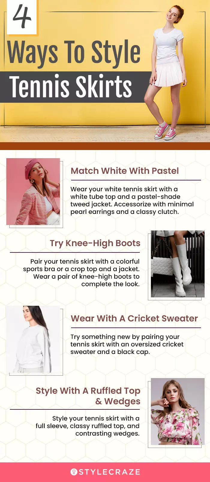 4 Ways To Style Tennis Skirts (infographic)