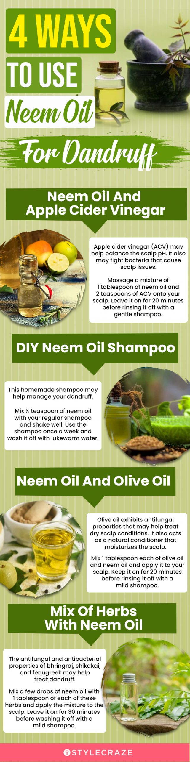 4 ways to use neem oil for dandruff (infographic)
