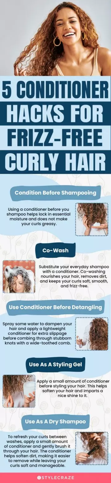 5 Conditioner Hacks For Frizz-Free Curly Hair (infographic)