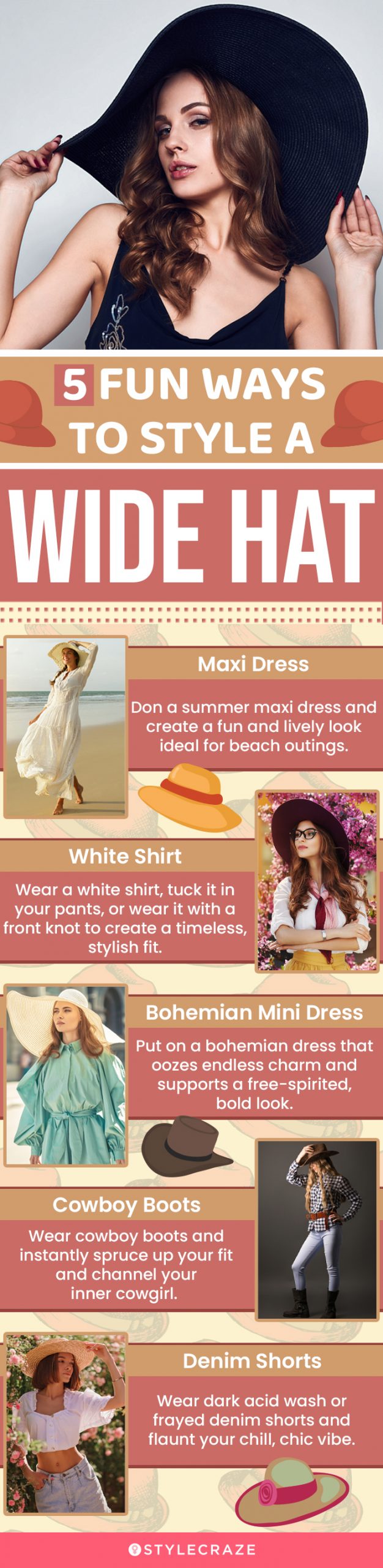 5 Fun Ways To Style A Wide Hat (infographic)