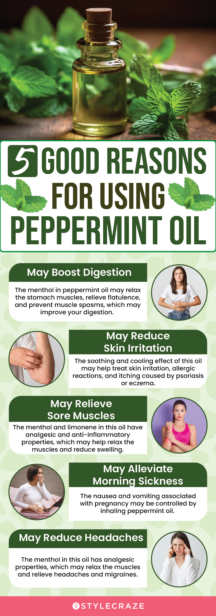 5 good reasons for using peppermint oil (infographic)