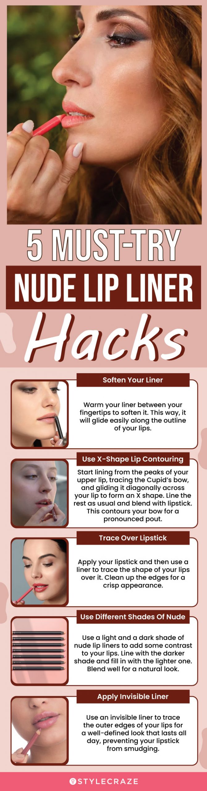 5 Must-Try Nude Lip Liner Hacks (infographic)