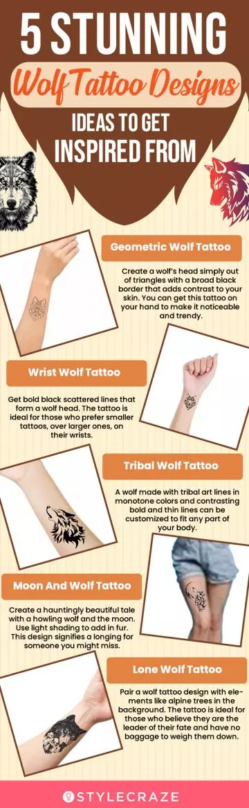 5 stunning wolf tattoo design ideas to get inspired from (infographic)