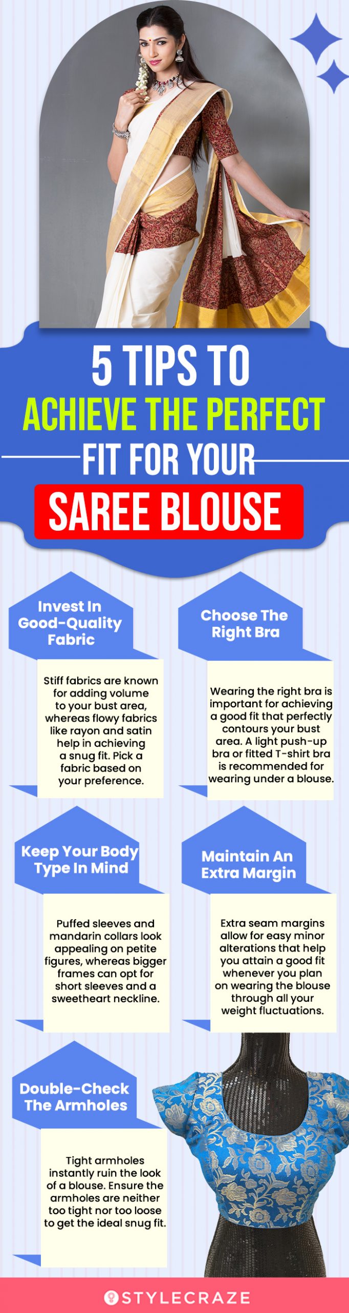 5 Tips To Achieve The Perfect Fit For Your Saree Blouse (infographic)