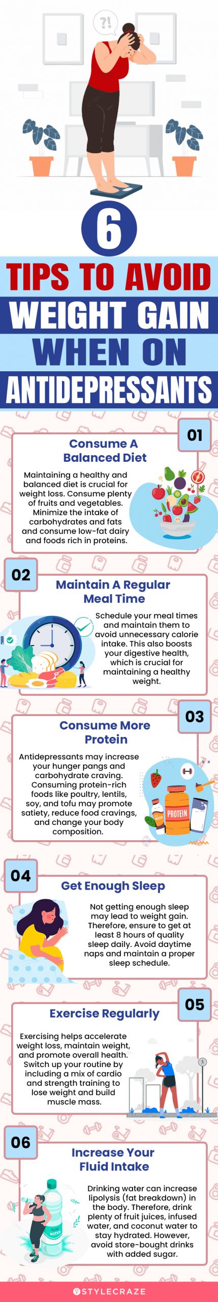 6 tips to avoid weight gain when on antidepressants(infographic)