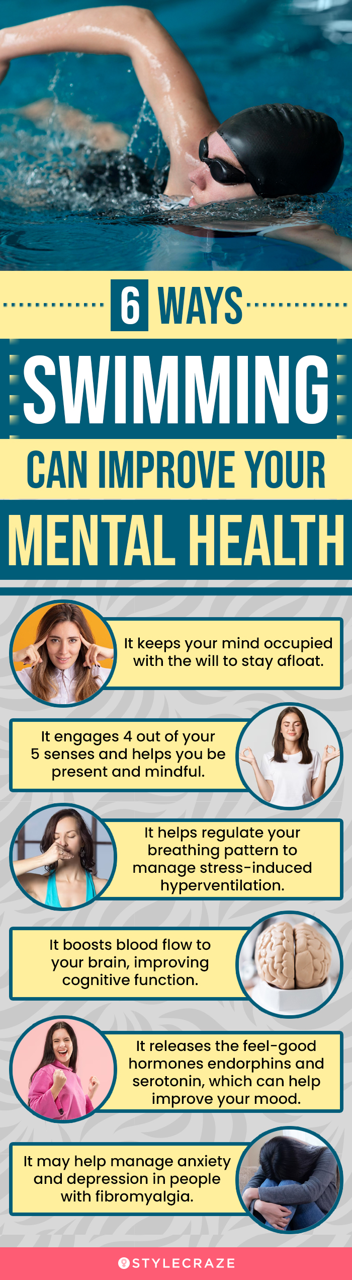 6 ways swimming can improve your mental health (infographic)