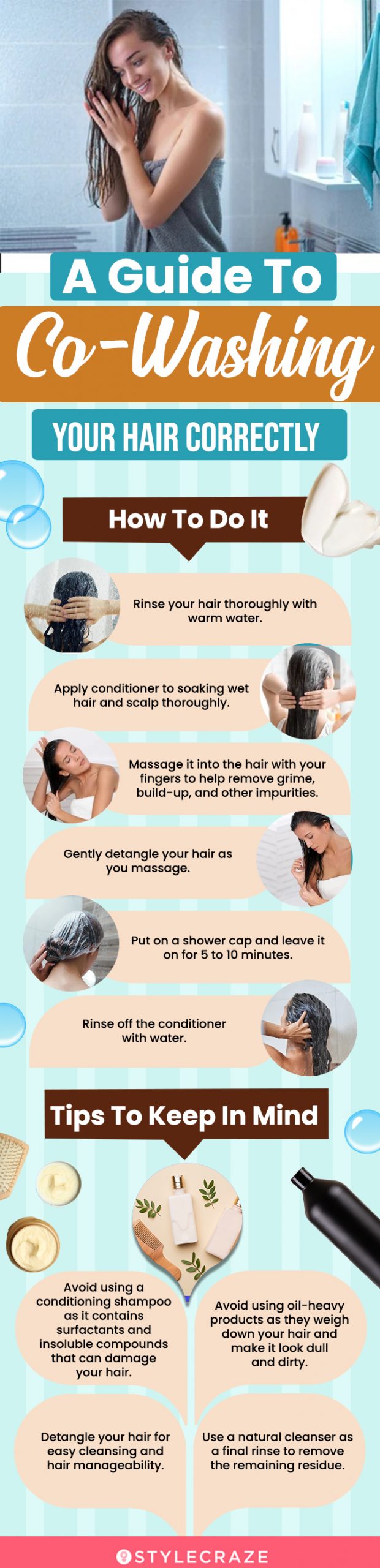a guide to co-washing your hair correctly(infographic)
