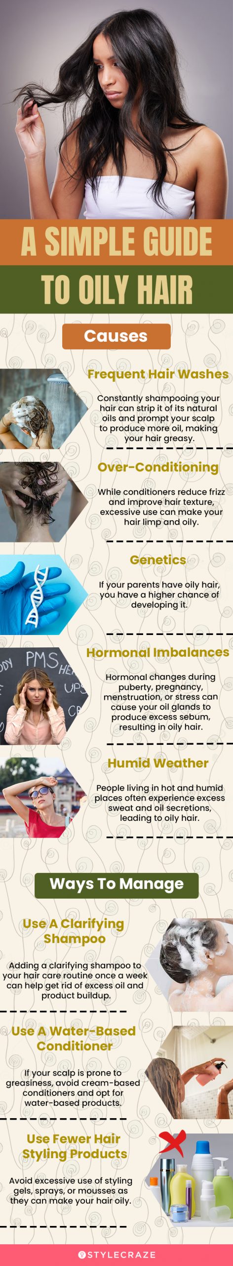 a simple guide to oily hair (infographic)