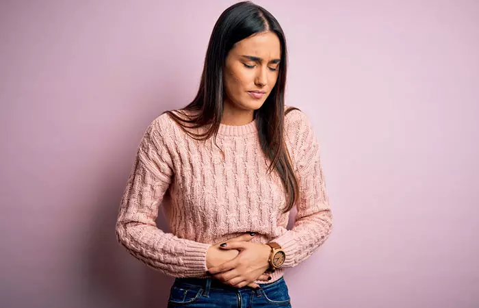 A woman with abdominal pain
