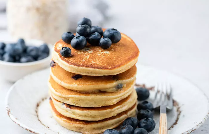 Blueberry-walnut pancakes